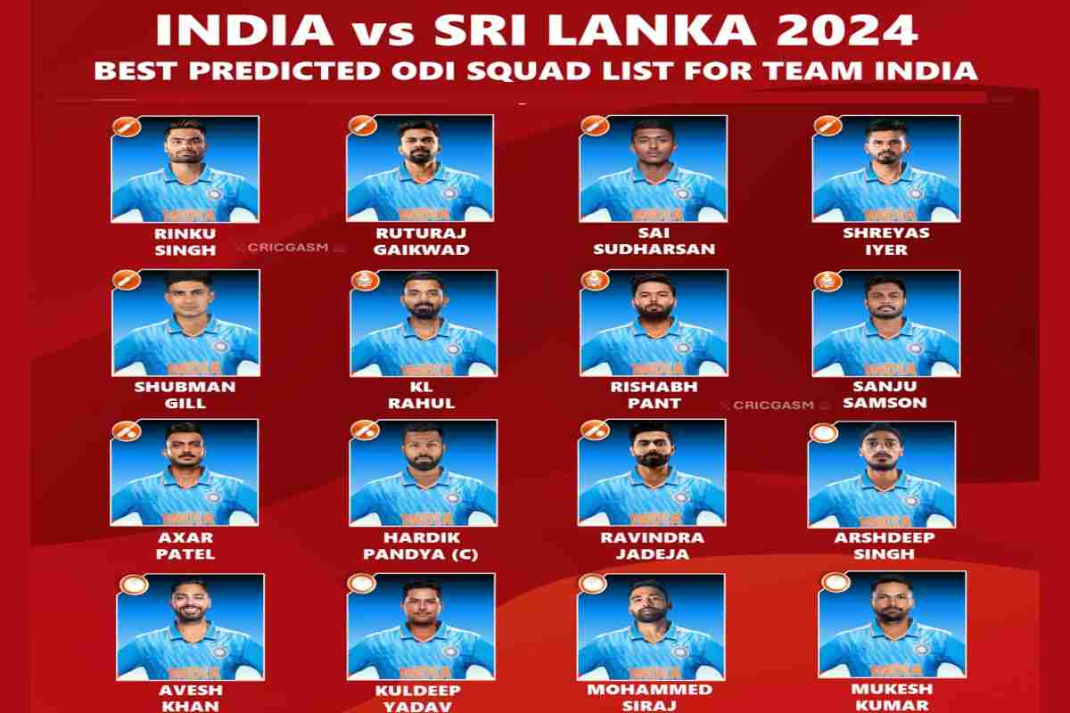 India vs Sri Lanka 2024 Squad Team List Name